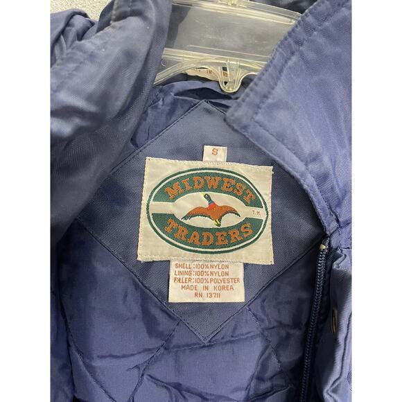 Vintage Men's Size Small Midwest Trader's Snowsuit Coveralls With Hood Navy - Picture 10 of 10